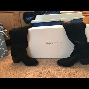Brand New Black Suede Over the Knee Boots